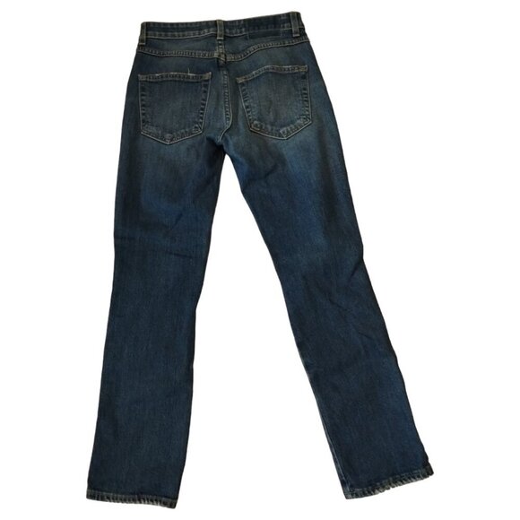 AMO Babe Button Fly Destroyed Skinny Denim Jeans Size 25 Stretch High Rise - Picture 5 of 10